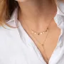 Двойное колье - галстук Монетки в красном золоте кол02284 Оникс 42