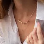 Двойное колье - галстук Монетки в красном золоте кол02284 Оникс 42