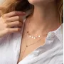 Двойное колье - галстук Монетки в красном золоте кол02284 Оникс 42