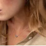 Колье С Украиной в сердце в белом золоте (голубая и желтая эмаль) кол02306 Оникс 43