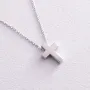 Колье Крестик в белом золоте кол02269 Оникс 45