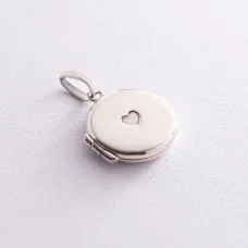 Серебряный кулон Сердечко. I love you для фотографии (чернение) 7346 Оникс