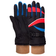 Перчатки горнолыжные теплые детские SP-Sport C-51-1 M-L Черный-красный-синий