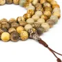 Чотки з піщаної пейзажної яшми HandiCraft 108 намистин 8.7 мм (27165)