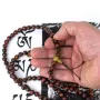 Чотки вервиця з натурального каменя Бичаче око Swayambhu ST 108 намистин 8.5 мм мідь (27182)