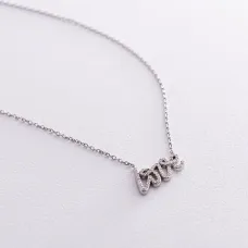 Серебряное колье Love с фианитами 1101 Оникс 40
