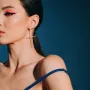 Серебряные серьги Кресты с белыми фианитами 3610 Оникс