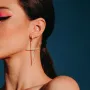 Серебряные серьги Кресты с белыми фианитами 3610 Оникс