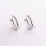 Серьги - кольца в белом золоте (овальные) с08108 Оникс