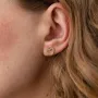 Золотые серьги - пусеты Сердечки с голубыми и желтыми бриллиантами 327471121 Оникс