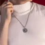 Серебряный кулон Георгий Победоносец 133189 Оникс