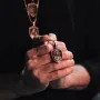 Серебряный кулон Иисус Христос Священное Сердце 133173 Оникс