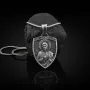 Серебряный кулон Иисус Христос Священное Сердце 133173 Оникс