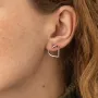 Серьги - пусеты Сердечки в белом золоте с08089 Оникс