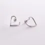 Серьги - пусеты Сердечки в белом золоте с08089 Оникс