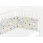 Бортики на кроватку COSAS YELLOW STARS Ранфорс 30х180 см Серый