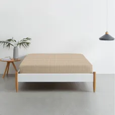 Простирадло півтораспальне COSAS BEIGE GEOMETRY Ранфорс 155х240 см Бежевий
