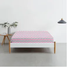 Простирадло на резинці COSAS GREY ZIGZAG Ранфорс 80х160х20 см Рожевий