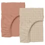 Набір простирадла на резинці COSAS COPPER/ BEIGE GEOMETRY Ранфорс 90х200х20 см 2 шт Бежевий/Коричневий