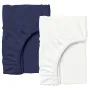 Набор Простыня на резинке COSAS WHITE/DARK BLUE Ранфорс 160х200х20 см 2 шт Синий/Белый