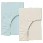 Набор Простыня на резинке COSAS BEIGE/BLUE Ранфорс 180х200х20 см 2 шт.