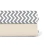 Набір простирадла на резинці COSAS BEIGE ZIGZAG Ранфорс 60х120х12 см 2 шт Бежевий/Білий