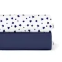 Набір простирадла на резинці COSAS DARK BLUE & STARS Ранфорс 60х120х12 см 2 шт Синій/Білий