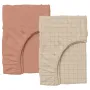 Набір простирадла на резинці COSAS BEIGE GEOMETRY Ранфорс 60х120х12 см 2 шт Бежевий/Коричневий