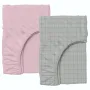 Набор Простыня на резинке COSAS PINK GEOMETRY Ранфорс 60х120х12 см 2 шт Серый/Розовый
