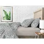Сімейна постіль з простирадлом на гумці Flowers CS1 COSAS пісочний 2х160х220 см