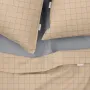 Сімейний комплект на резинці COSAS BEIGE GEOMETRY Ранфорс 2х160х220 см Бежевий/Сірий