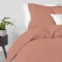 Полуторная постель с простыней на резинке Copper COSAS Кирпичный 160х220 см