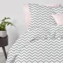 Евро постель с простыней на резинке G&R Zigzag COSAS серый 200х220 см