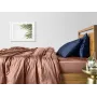 Полутораспальный комплект COSAS BEIGE SATIN CS1 160х220 см Синий/Бежевый