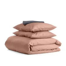 Полуторна постільна білизна Beige CS4 COSAS сірий 160х220 см