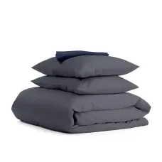 Євро комплект COSAS GREY SATIN CS6 200х220 см Синій/Сірий