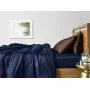 Полуторное постельное белье сатин Dark Blue CS10 COSAS Шоколад 160х220 см