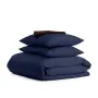 Євро постільна білизна сатин Dark Blue COSAS Шоколад 200х220 см