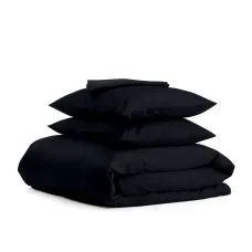 Півтораспальний комплект COSAS BLACK SATIN CS7 Сатин 160х220 см Чорний
