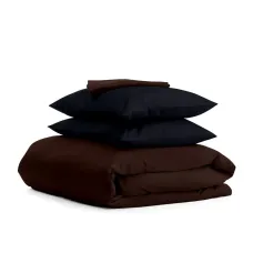 Півтораспальний комплект COSAS CHOCOLATE SATIN CS2 160х220 см Чорний/Шоколадний