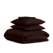 Півтораспальний комплект COSAS CHOCOLATE B SATIN 160х220 см Чорний/Шоколадний