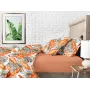 Полутораспальный комплект на резинке COSAS ORANGE PALMS CS1 Ранфорс 160х220 см Оранжевый