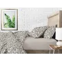 Двуспальный комплект на резинке COSAS BEIGE FLOWERS CS1 Ранфорс 180х220 см Бежевый