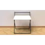 Стол трансформер Компакт 1 Ferrum-decor 750x790x720 Черный металл ДСП Белый 16 мм (KOM101)