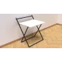 Стол трансформер Компакт 1 Ferrum-decor 750x790x720 Черный металл ДСП Белый 16 мм (KOM101)
