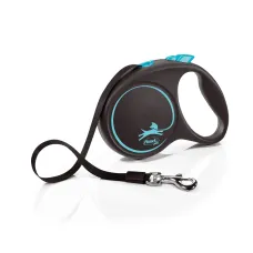 Поводок рулетка для собак Flexi Black Design M 5 м до 25 кг синий
