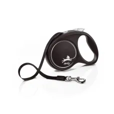 Поводок рулетка для собак Flexi Black Design M 5 м до 25 кг Черный