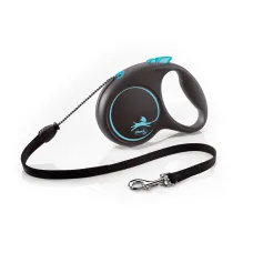 Поводок рулетка для собак Flexi Black Design M 5 м до 20 кг синий