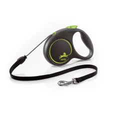 Поводок рулетка для собак Flexi Black Design M 5 м до 20 кг зеленый