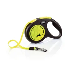 Поводок рулетка для собак Flexi New Neon М 5 м до 25 кг желтый
